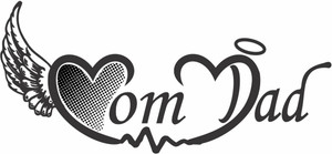 voorkoms mom dad heart shape with wings Temporary body tattoo - Price ...