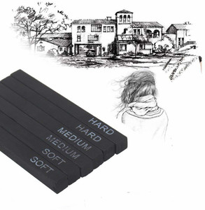 CHROME Compressed Charcoal Artist Soft,Medium,Hard Compressed Stick ...