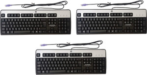 HP 434820-127 105-key PS2 Keyboard (Silver Black ) (Pack Of 3 ...