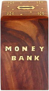 INGENIOUS STORES Wooden Money Box Square Coin Bank Price in India - Buy ...