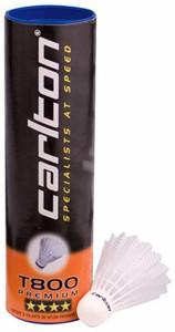 Sainsbury's Shuttlecock Carlton T-800 Medium Speed Badminton Shuttle - Synthetic, Tube Of 6 Medium Speed Shuttlecock