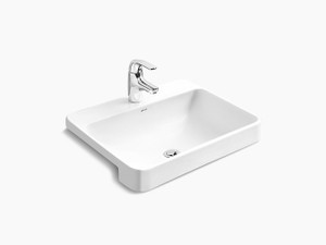 KOHLER K-11479IN-VC1-0 Forefront Semi-recessed Bathroom Wash Basin with ...