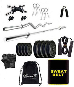 DreamFit 20 kg 20 Kg PVC Home Gym with 5 ft straight , 3 ft curl rod ...