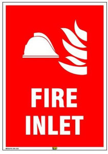 Mr. SAFE Fire Inlet In PVC Sticker A4 (8 Inch X 12 Inch) Emergency Sign ...