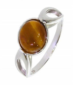 SirDaksh 8.25 Carat Natural Tiger Eye Adjustable Ring - Gold Plated, Astrological Gemstone For Men & Women