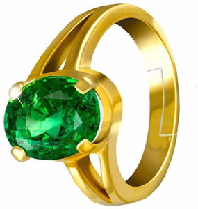 PARTH GEMS Gold Plated Birthstone/Astrology/Rashi Ratan Adjustable Ring ...