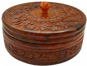 SKSS Wooden Handmade Chapati Box , Roti Box , Casserole Serve Casserole ...