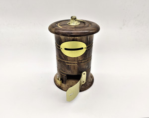 Coin Post Box manzees Wooden Post Box Money Box, Coin Collecting Box ( Dark Brown ...