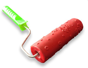 Auniwaig Embossing Rubber Paint Roller Brush Red 12.59 Inch For