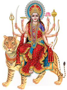 Masstone 49 cm Durga MataJi Religious God Self Adhesive Sticker Price ...
