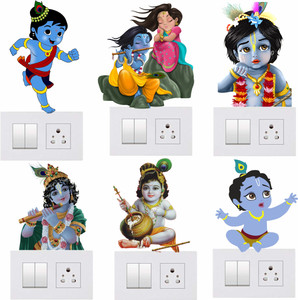 Bal Krishna Sticker Decals Stock 27 cm Bal Krishna Switchboard Sticker Panel Sticker Self ...