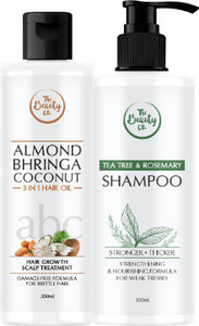 The Beauty Co. Tea Tree & Rosemary Shampoo and ABC Hair Oil Combo with ...