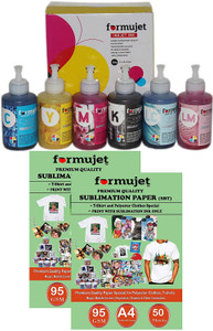 Formujet (A4 X 50, 100 Sheet) Black + Tri Color Combo Pack Ink Bottle ...