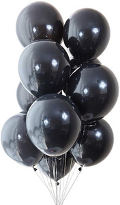 Flipkart.com | OyBox Solid Black Metallic Balloons Pack of 50 Party ...