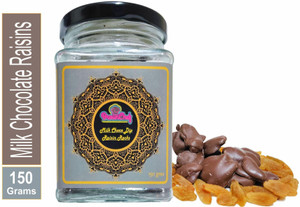 Raisin Rocks BrounChef Milk Chocolate Dip Raisin Rocks Premium Glass Jar, 150 grams ...