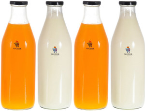 Machak Glass Water Bottles For Water Milk Juice 1 Litre 1000 ml Bottle ...