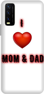 Clickzone Back Cover for Vivo Y20i Printed Love Mom & Dad Mobile Back ...