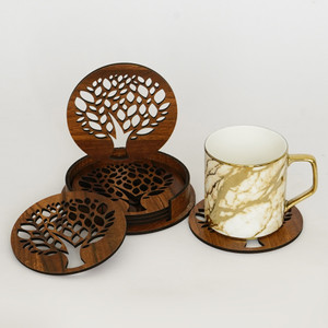 CAPIO ART Round Reversible Wood Coaster Set - Buy CAPIO ART Round ...