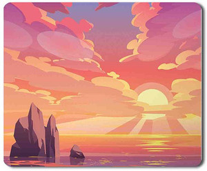 Go Green Tale Sunrise Design Mouse Pad|Non-Slip Rubber Base Mouse pad ...