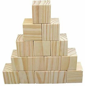 ZYNTIX Blank Wooden Shapes 2 Inch Blocks Square Pieces Embellishment ...