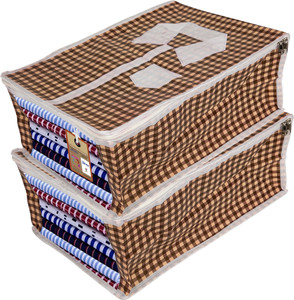 Set Di 4 Custodie Porta Abiti In Satin Con Finestra Trasparente, Organizer Per Sari E Camicette, Dorato - 6