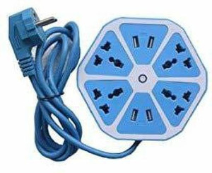 LOFTY ZONE Hexagon Electrical Extension Cord 4 Surge Power Socket with ...
