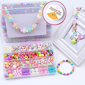 TREXEE Plastic Beads DIY Crafts Material for Kids Children's