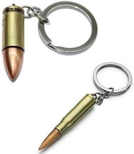 kd collections Bullet Shaped Metal Keychain keyring|Rifle Gun Bullet 3D ...