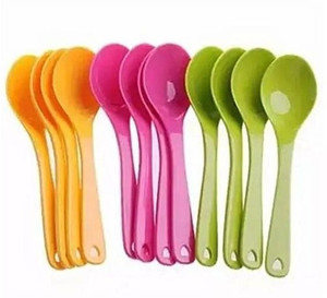 CRAZYGOL Plastic Premium Quality Multicolour Spoon Plastic Tea Spoon ...