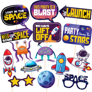 ZYOZI Space Photo Booth Props, 15pcs Space Photo Props for Space Party ...