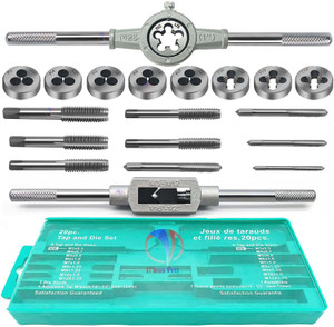 Mass Pro 20 PCS Tap and Die Set - Metric Size M3, M4, M5, M6, M7, M8 ...