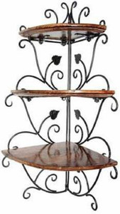 Aslam Rack ASLAM WOOD CARVING Wall shelf Corner Wooden & Wrought & Iron Wooden ...
