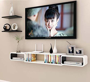 Wood Mega Mart Wooden Set Top Box Wall Shelf Wall Mount Stand || TV ...