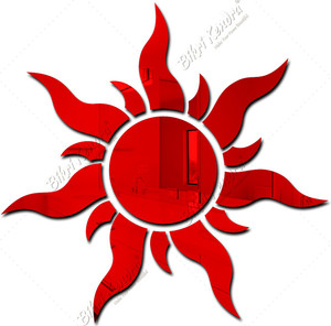Mirror Sticker 45 cm sun model 4 red Acrylic Stickers 3D Stickers wall ...
