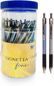 Linc Signetta Fine 0,7 Mm Kugelschreiber – Einziehbar, Mit Smooth-Flow-Tinte, 20 Stück Im Set, Blau & Schwarz