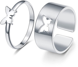 ringzinnie Alloy Silver Plated Ring Set Price in India - Buy ringzinnie ...