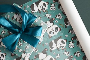 KRISHLAR Gift Wrapping Panda Design 18x26 120gsm for Multipurpose (Set ...