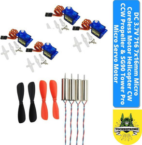 TechSupreme DC3.7V 716 7x16mm Coreless Motor Helicopter CW CCW ...