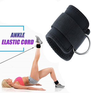 Pink Ankle D-Ring Straps For Cable Machines - Padded Thigh & Leg Lifting Gym Attachment