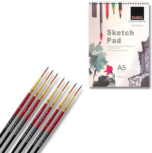 Flipkart.com | KAMAL Combo of script liner Brush Set of 7 with A5 ...