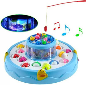 PP SONS Double Fish Pool Electric Rotating Magnetic Fishing Game ...
