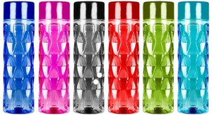 ROYAL CROWNN 6 Pieces Checkered Pattern Plastic Water bottle multi ...