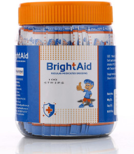 BRIGHT AID Regular Bandaid With Strong Adhesion & Flexibility(100pcs ...