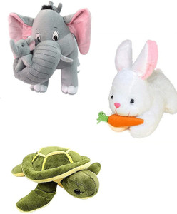 AURA SPACE Elephant , Rabbit , Turtle Soft Toy, Baby Toys, Kids Combo ...