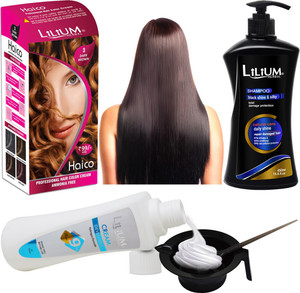 LILIUM Best Combo of Best Dark Hair Color, Cream Developer, Black ...