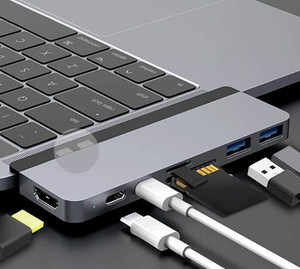 Triangle Ant ™7 in 1 USB-C to 2 Ports USB3.0-A Hub + HDMI + TF/SD with ...