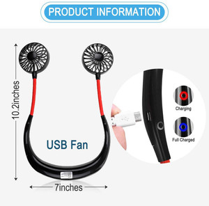 TECHEL Portable Hand Free Neck Fan Portable Hand Free Neck Fan USB Fan ...
