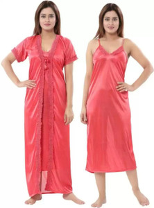 kvt Women Nighty with Robe - Buy kvt Women Nighty with Robe Online at ...