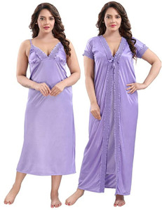 Qunity Women Nighty with Robe - Buy Qunity Women Nighty with Robe ...