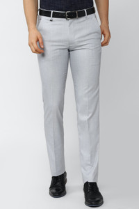 VAN HEUSEN Slim Fit Men Grey Trousers - Buy VAN HEUSEN Slim Fit Men ...